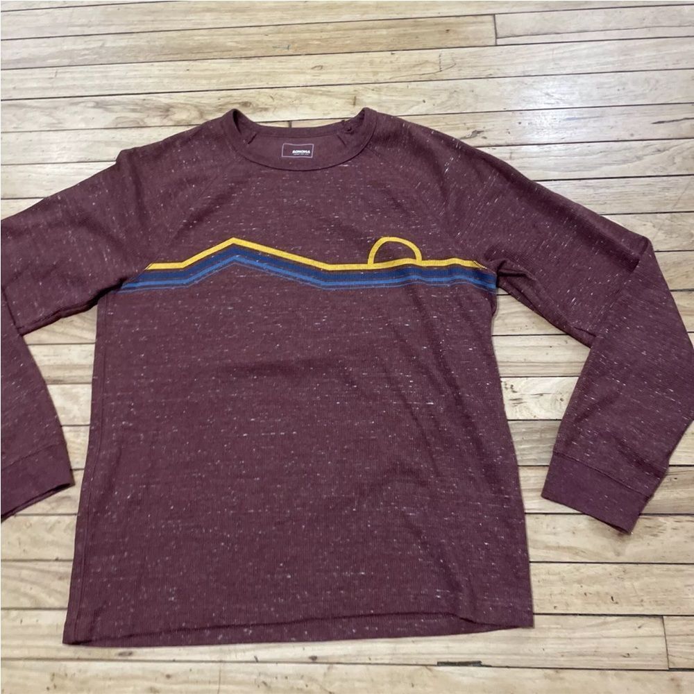 Sonoma Pique Knit Sweater Men XL Red Burgundy Sunshine Graphic Outdoor Active XL - Picture 12 of 16